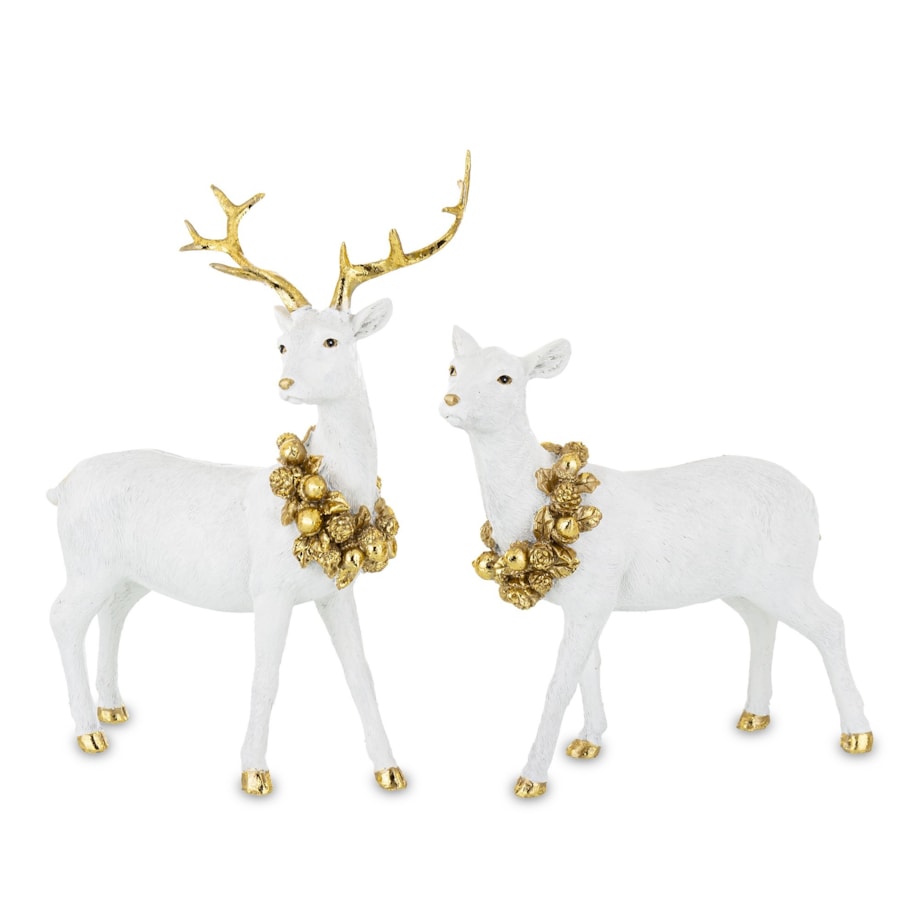 Figurka - para jeleń i łania 22x117x8 cm i 17x18x5 cm