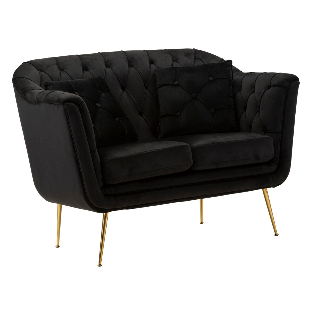 Sofa Budapest, kolor czarny, poliester, sklejka i żelazo, 130 x 83 x 91 cm, do salonu, Mauro Ferretti