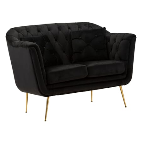 Sofa Budapest, kolor czarny, poliester, sklejka i żelazo, 130 x 83 x 91 cm, do salonu, Mauro Ferretti