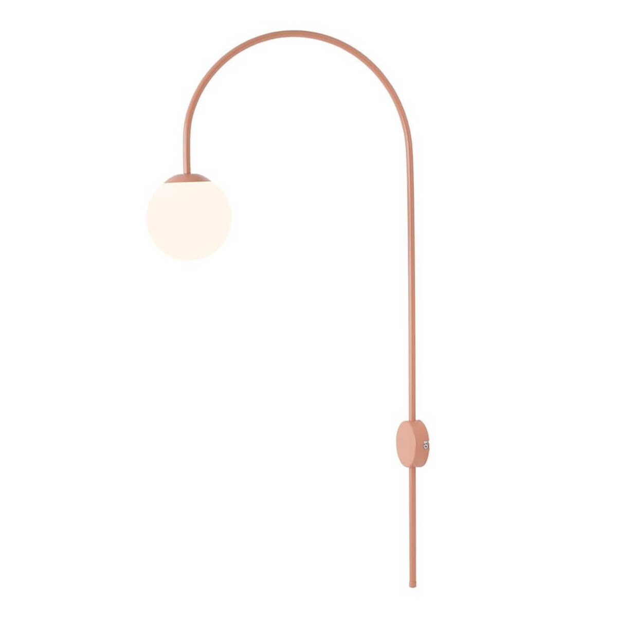 Nowoczesny kinkiet ścienny Una 1116C11 Aldex do czytania szkło metal koralowy