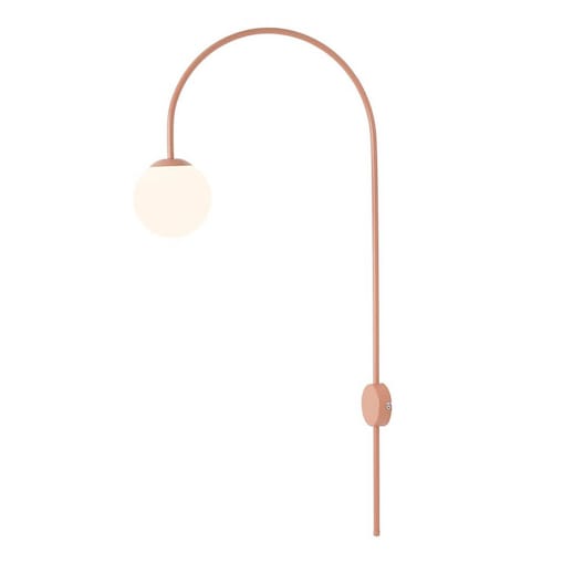 Nowoczesny kinkiet ścienny Una 1116C11 Aldex do czytania szkło metal koralowy