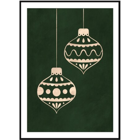 Poster Story, Plakat, Obraz - Beżowe Bombki, wymiary 60 x 84 cm