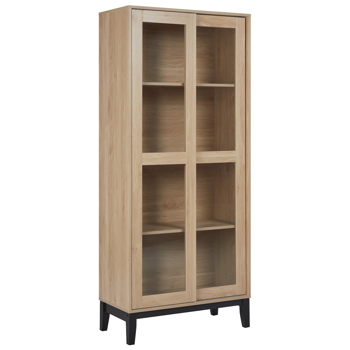Witryna ze szklaną gablotą RUMSON 80 cm Jasnobrązowy
