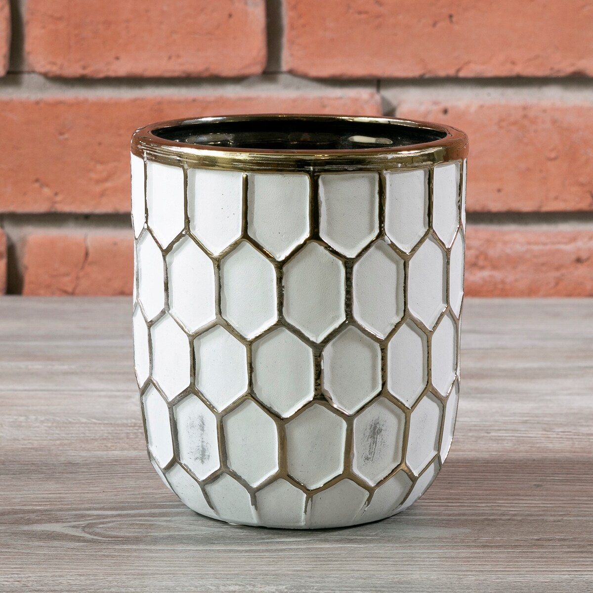 DONICA IGLOO ceramiczna biało-złota śr. 13cm