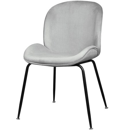 Krzesło tapicerowane welurowe do salonu jadalni jasnoszare