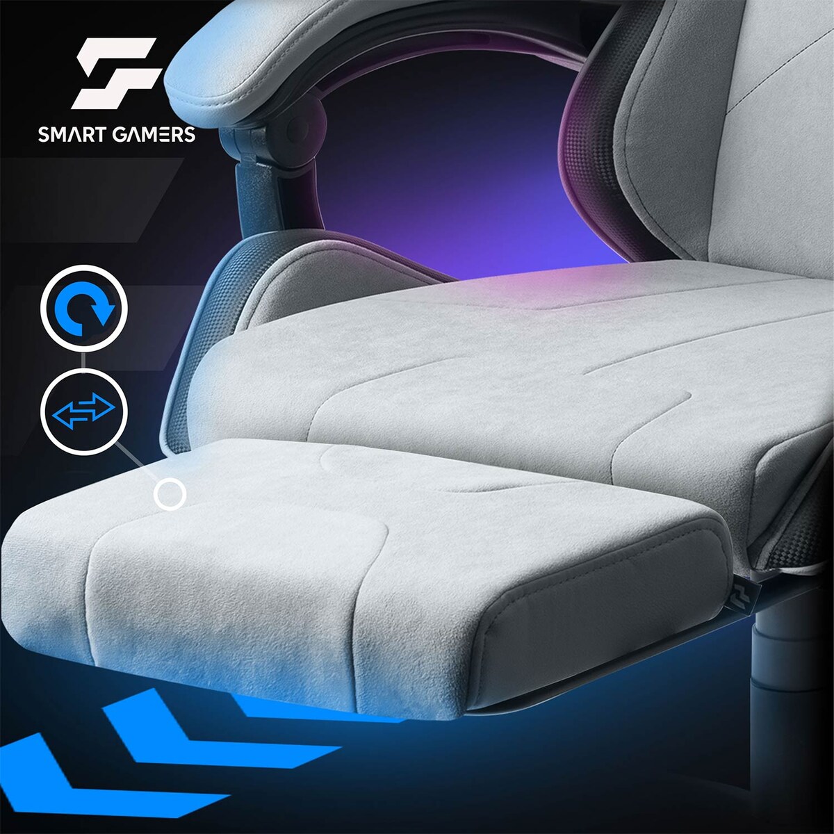 Fotel gamingowy obrotowy podnóżek dla gracza Sofotel Lokar szary