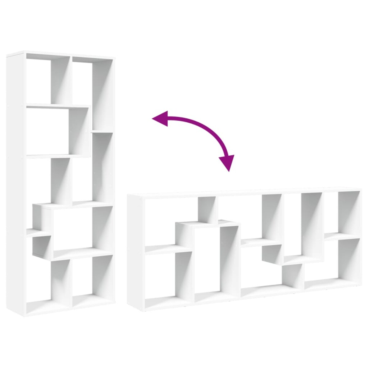 vidaXL Regał przegroda, biały, 67x25x161,5 cm, materiał drewnopochodny