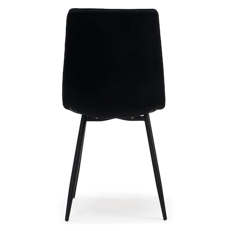 Krzesło tapicerowane pikowane welurowe do salonu jadalni PARMA czarna