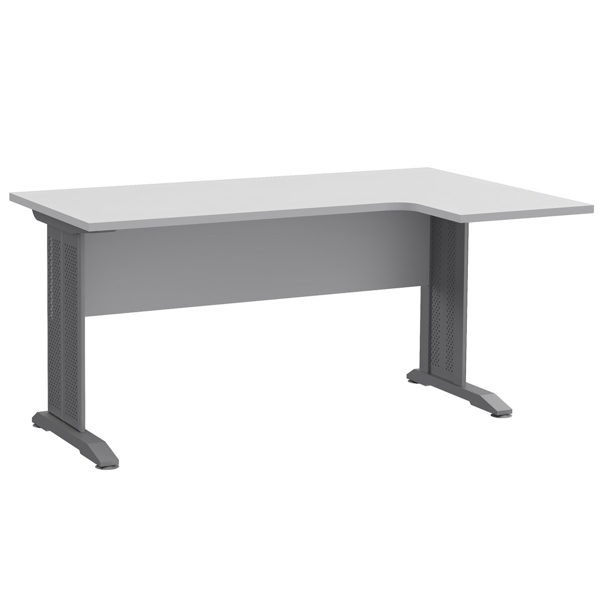 Białe prawostronne biurko narożne - Gispik 3X