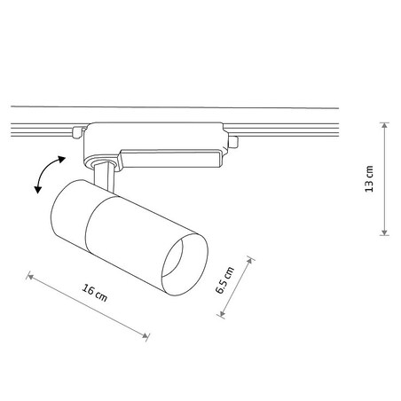 Reflektor szynowy 1-fazowy Profile Tinos 10387 Nowodvorski LED 20W 4000K tuba czarny
