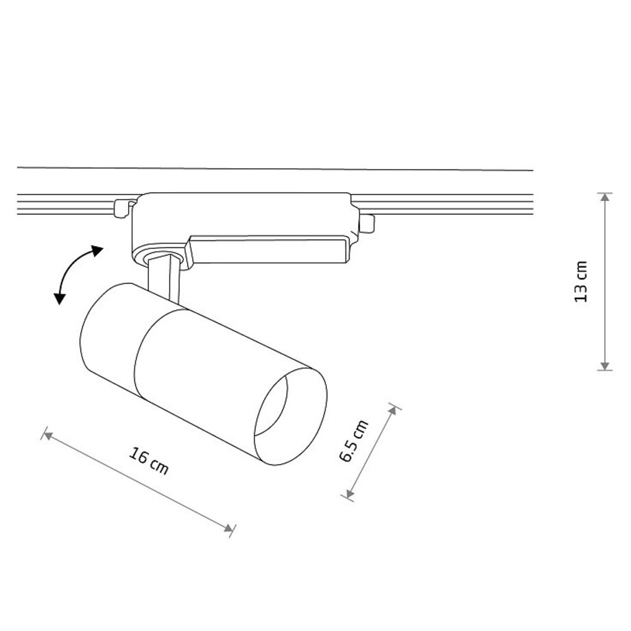 Reflektor szynowy 1-fazowy Profile Tinos 10387 Nowodvorski LED 20W 4000K tuba czarny