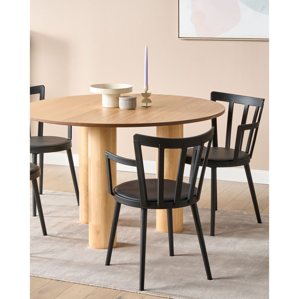 Zestaw 4 krzeseł do jadalni MORILL Czarny