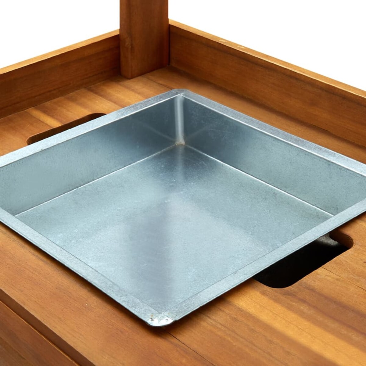 vidaXL Ogrodowy wózek kuchenny, lite drewno akacjowe, 92x43,5x141,5 cm