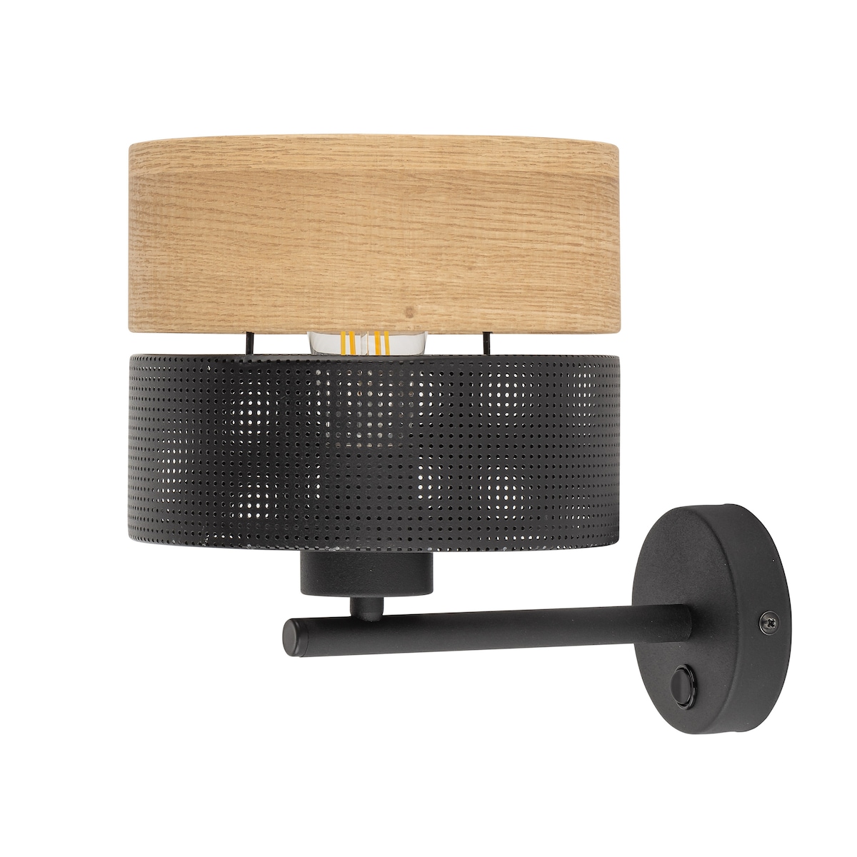 Kinkiet NICOL Czarny/Beżowy Na Żarówkę E27 TK Lighting