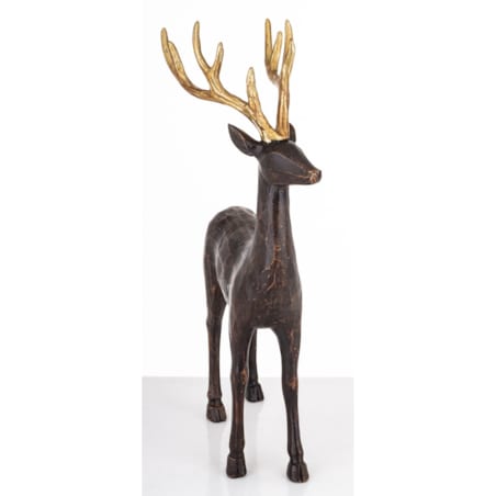 Figurka - stojący jeleń ciemnobrązowy 36x22x10 cm BALLER