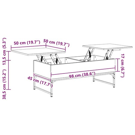 vidaXL Stolik kawowy, czarny, 100x50x40 cm