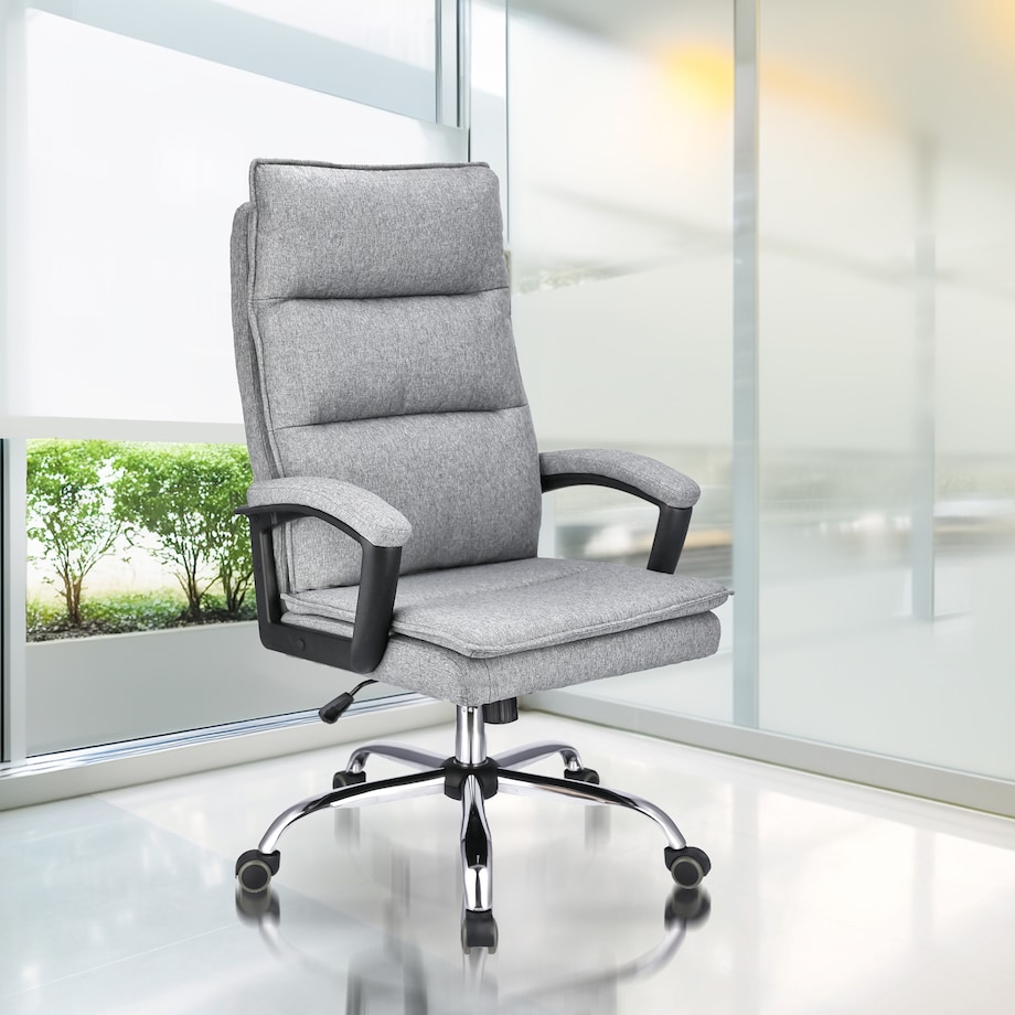 Fotel biurowy ESPO tkanina jasny szary