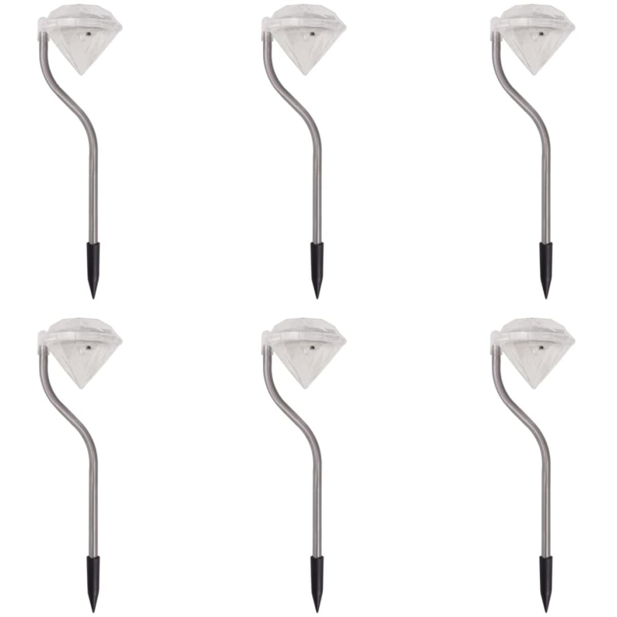 vidaXL Lampki solarne ogrodowe LED 6 szt, 9x7,8x29,5 cm