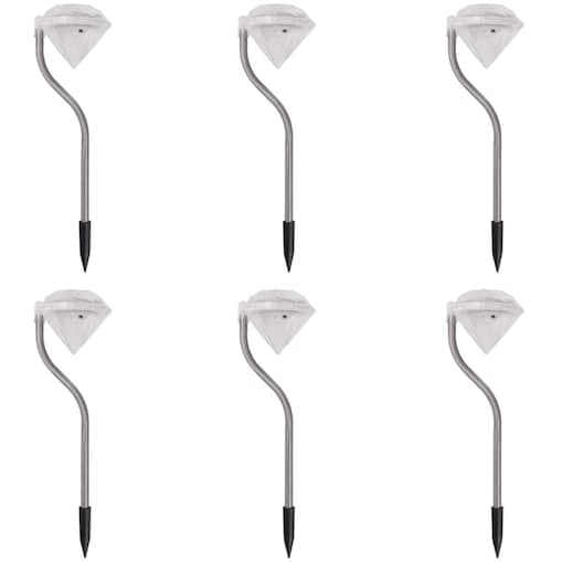 vidaXL Lampki solarne ogrodowe LED 6 szt, 9x7,8x29,5 cm