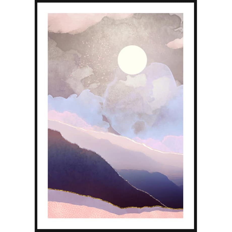 Poster Story, Plakat, Obraz - Abstrakcyjna Noc w Górach, wymiary 42 x 60 cm