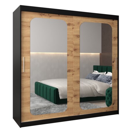 Szafa przesuwna Garderoba PROMO T3 200 czarny/artisan