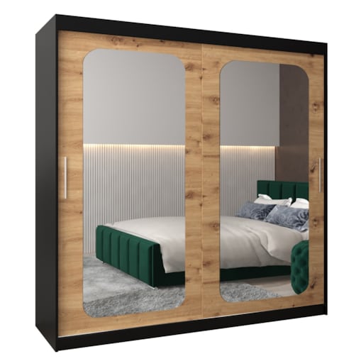 Szafa przesuwna Garderoba PROMO T3 200 czarny/artisan