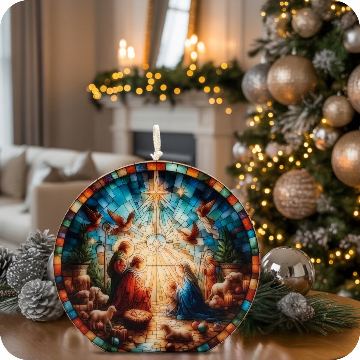 Szopka Prezent na Święta Świeca Sojowa Dekoracja Świąteczna Stajenka EKO