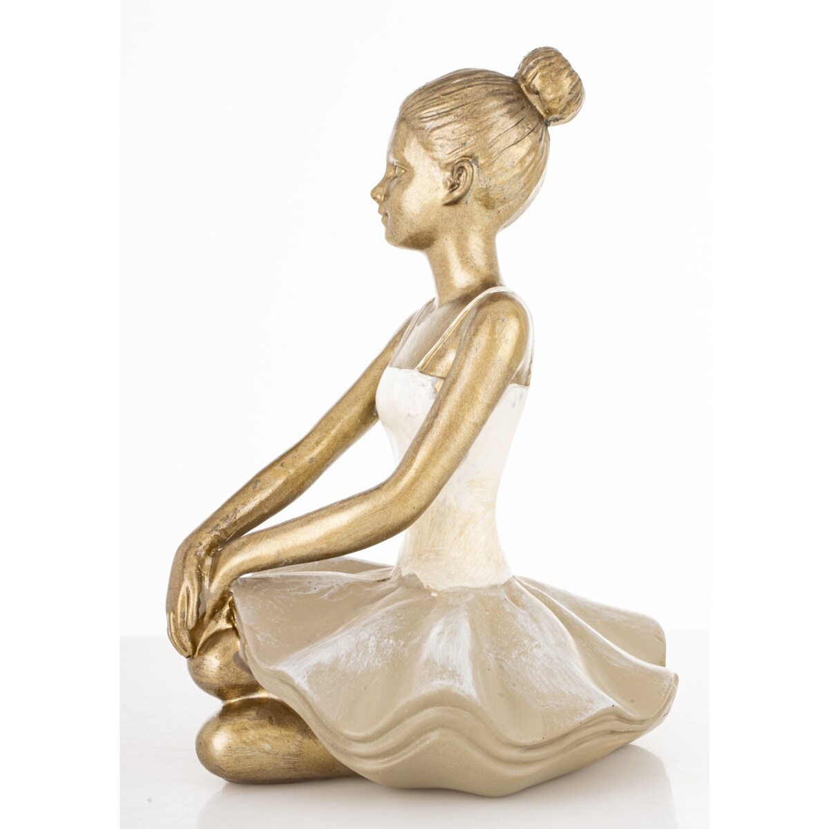 Dekoracja - siedząca złota baletniczka 17,5x15x12 cm ISABELLE-2