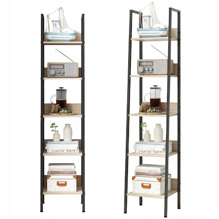 Industrialny wysoki regał stojący jasny brąz 5 półek skandynawski 170 cm