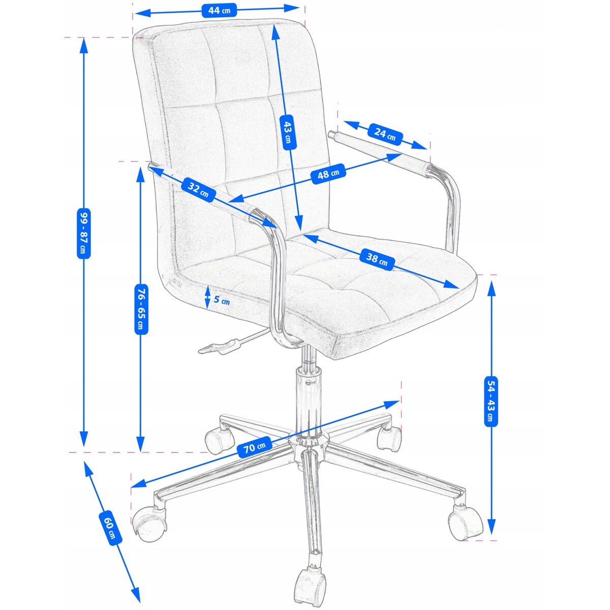 Krzesło obrotowe biurowe QUATRO szare welur