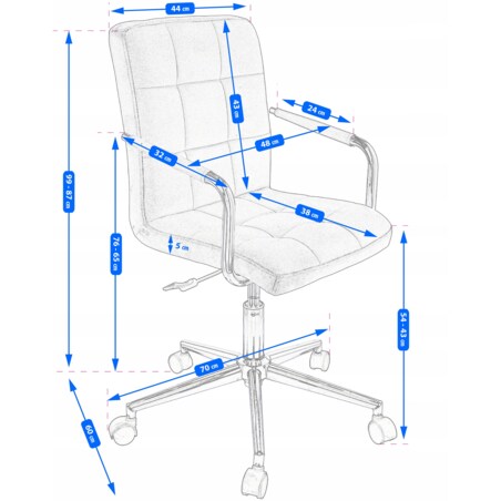 Krzesło obrotowe biurowe QUATRO szare welur