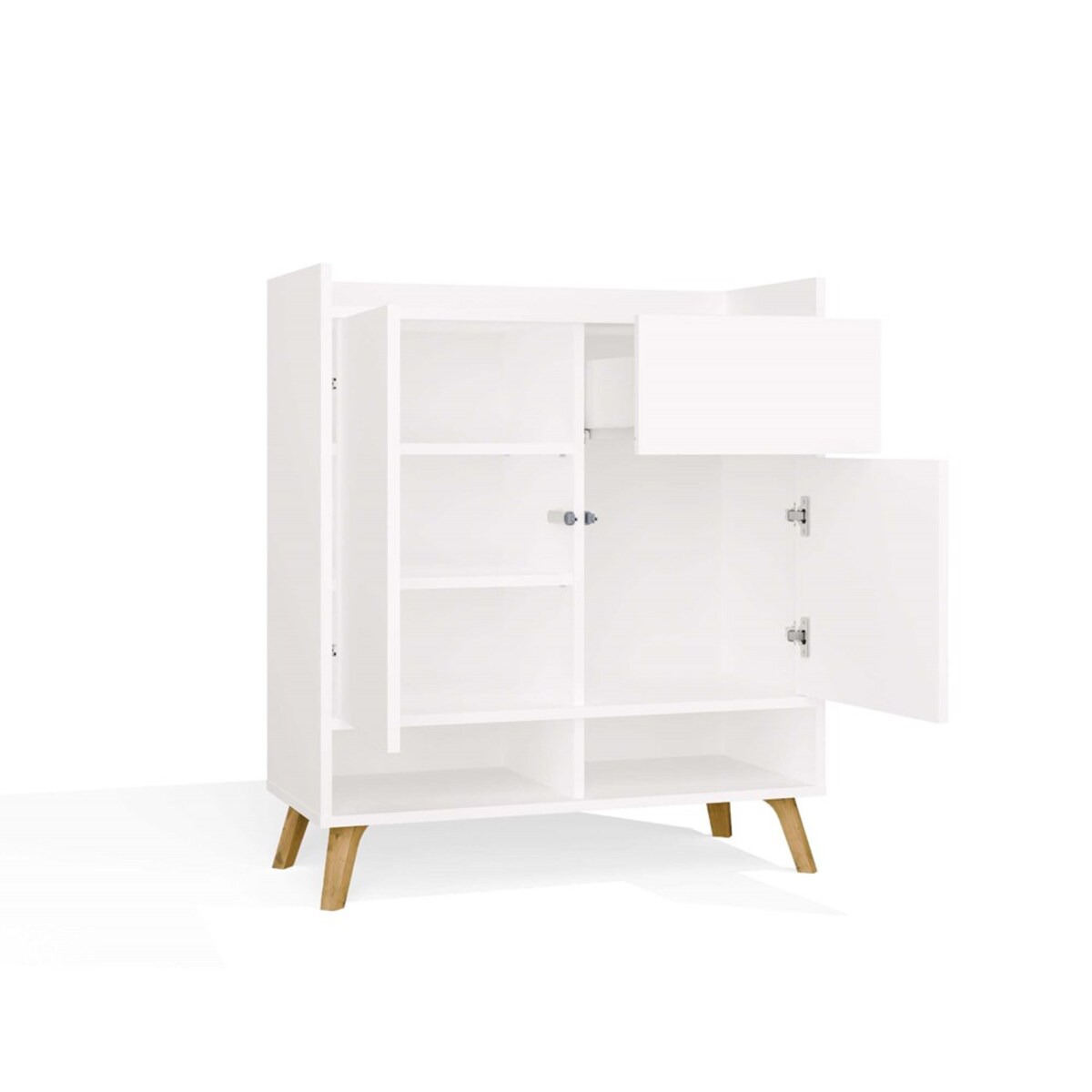 Komoda Colin szafka 2 drzwi 1 szuflada 80x92x35 cm biała