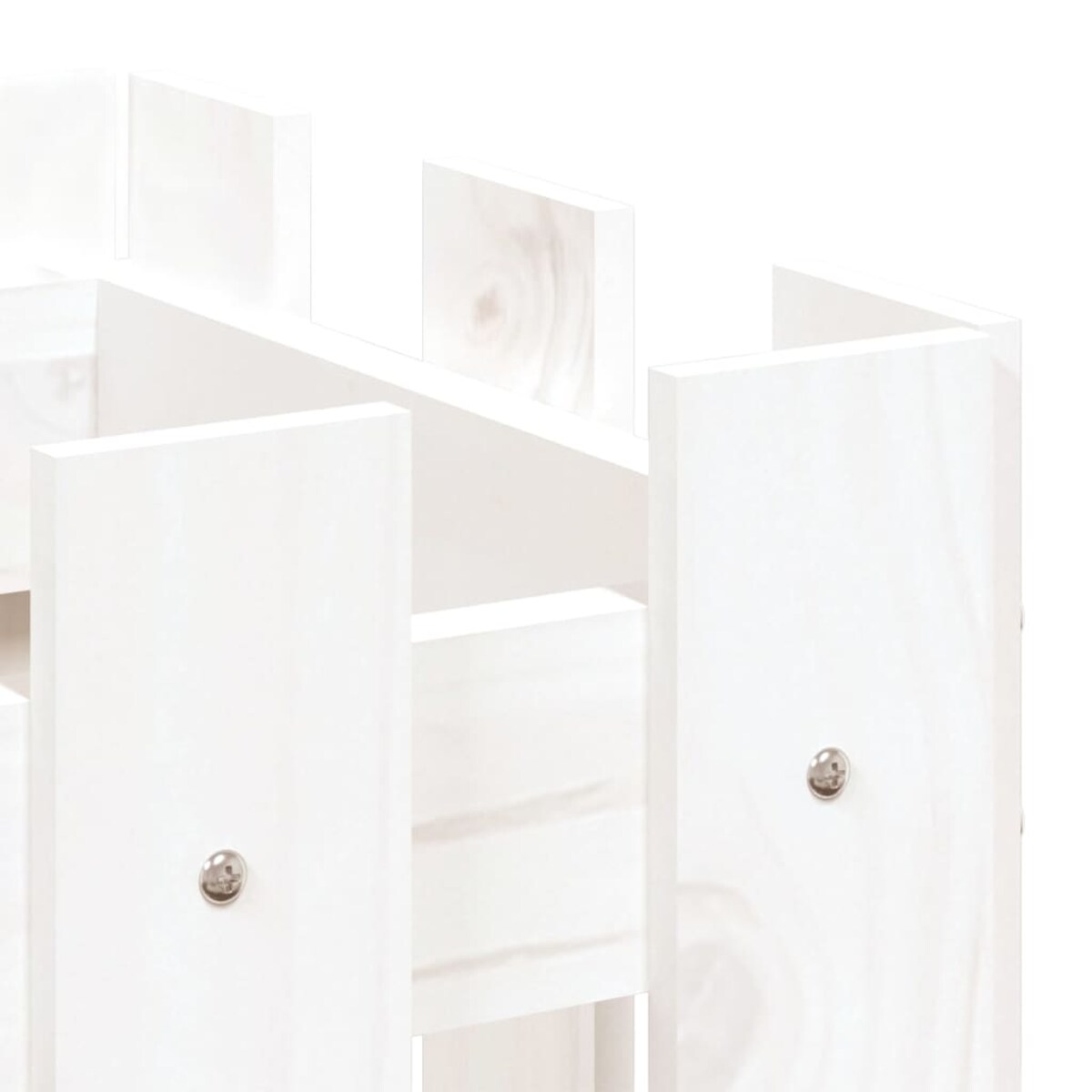 vidaXL Donica ogrodowa z płotkiem, biała, 60x30x30 cm, drewno sosnowe