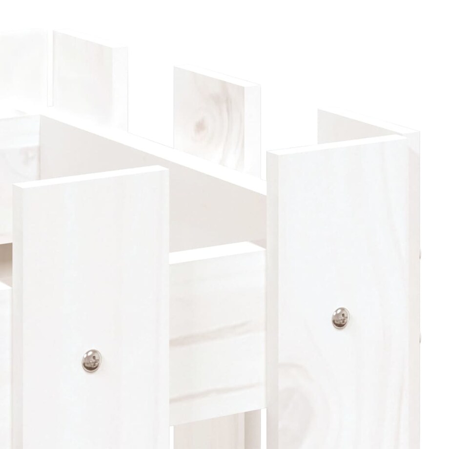 vidaXL Donica ogrodowa z płotkiem, biała, 60x30x30 cm, drewno sosnowe