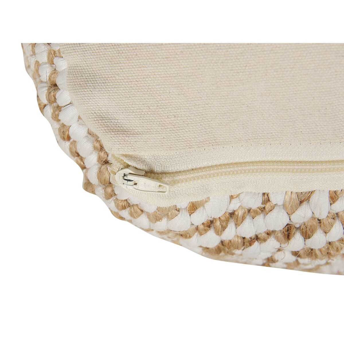 Puf 60 x 60 x 30 cm beżowo-biały MASKI