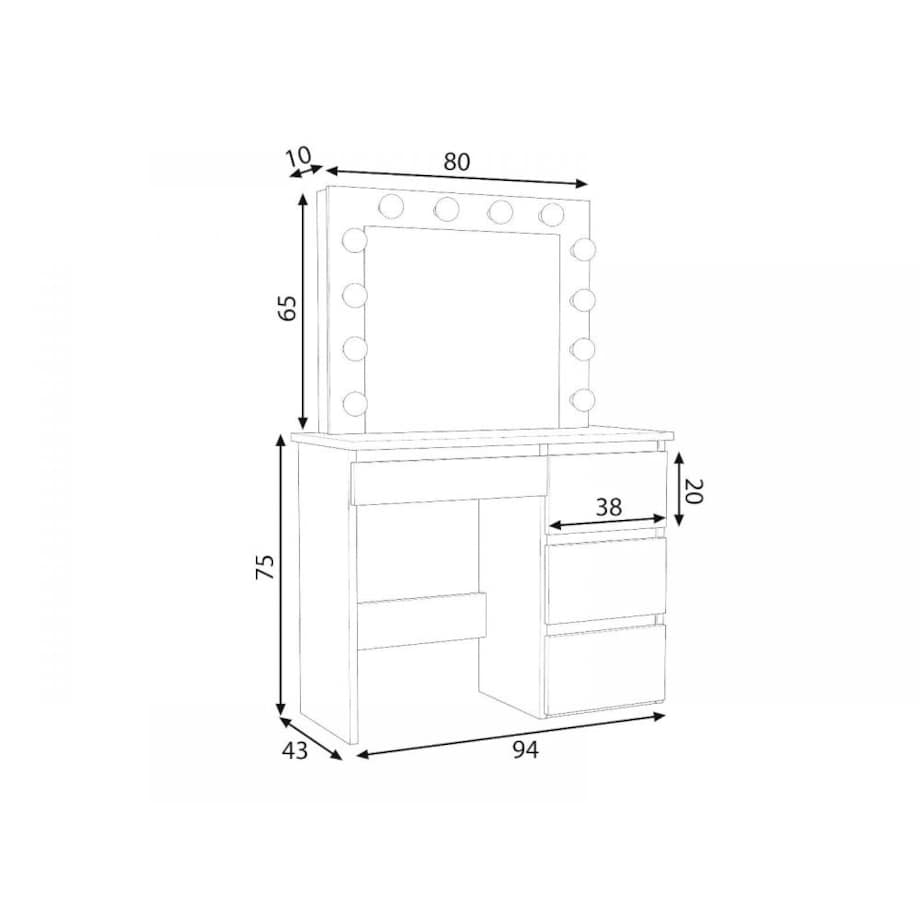 Toaletka ALEKSANDRA 4 dąb sonoma