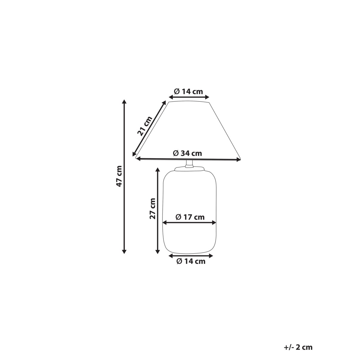 Lampa stołowa ceramiczna szara MUSSEL