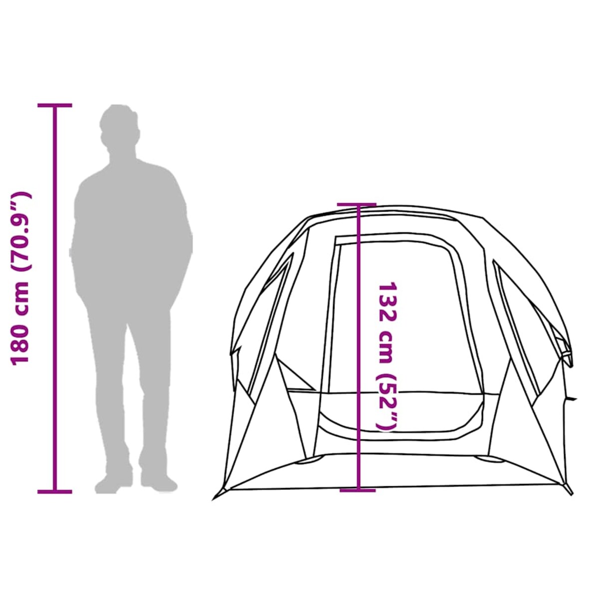 vidaXL Namiot turystyczny, 4-os., zielony, wodoszczelny