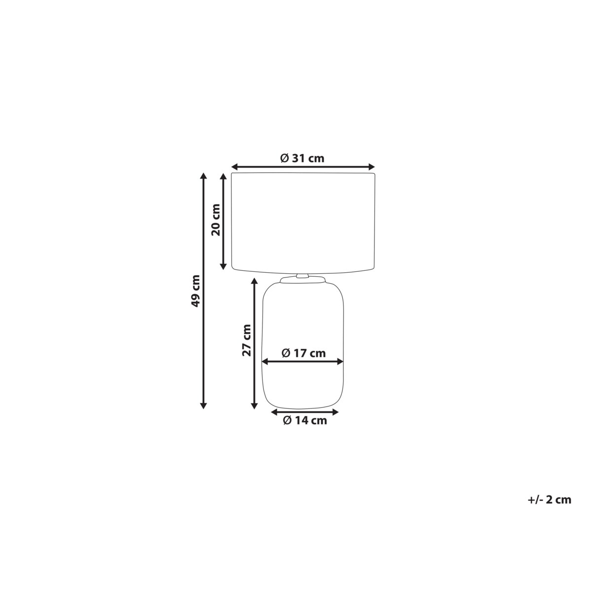 Lampa stołowa ceramiczna ciemnoniebieska MUSSEL