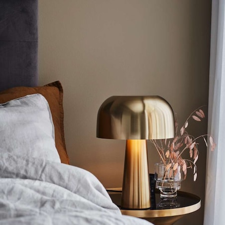 Stojąca LAMPA nocna BLANCA 107935 Markslojd metalowa LAMPKA stołowa grzybek brąz