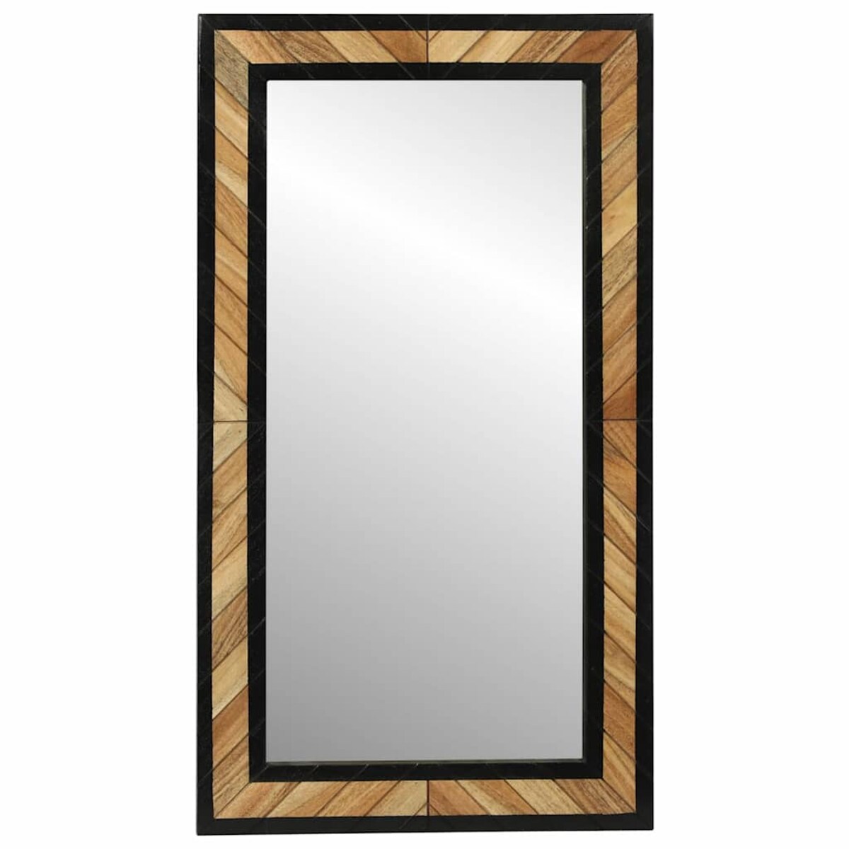 vidaXL Lustro Czarny i Brązowy 90 x 2 x 50 cm Drewno akacjowe