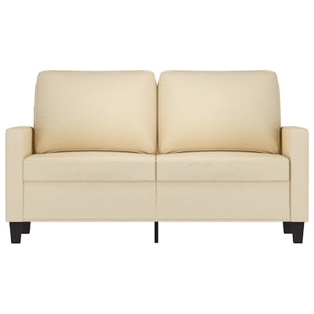 vidaXL 2-osobowa sofa, kremowa, 120 cm, tapicerowana tkaniną