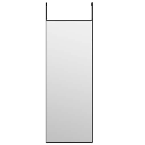 vidaXL Lustro na drzwi, czarne, 30x80 cm, szkło i aluminium