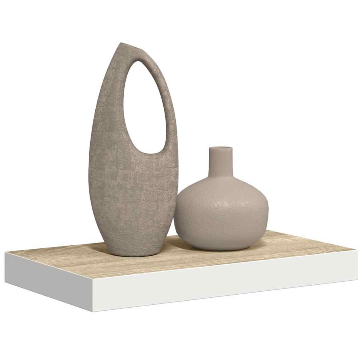 vidaXL Półka ścienna, dębowo-biała, 40 x 23 x 3,8 cm, MDF