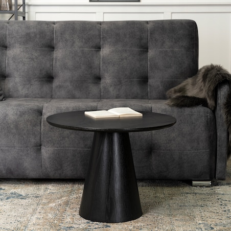 Stolik Kawowy Okrągły Czarny Mały Nowoczesny Mała Okrągła Ława CASSANDER