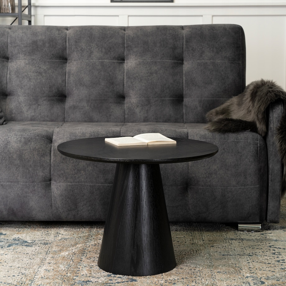 Stolik Kawowy Okrągły Czarny Mały Nowoczesny Mała Okrągła Ława CASSANDER