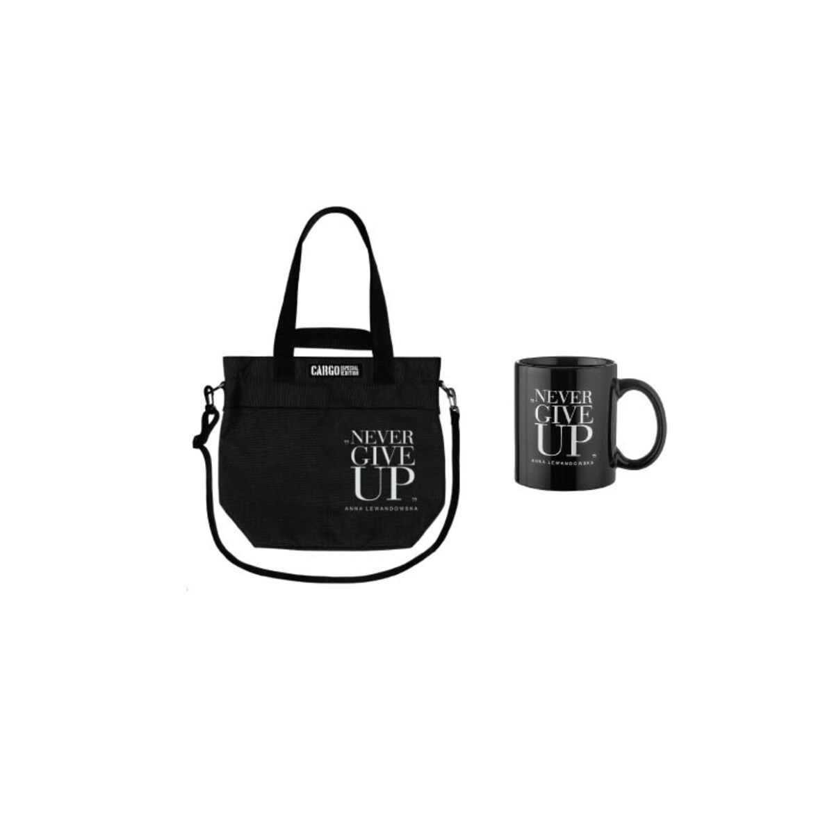Torba CARGO S czarna + czarny kubek HPBA Anna Lewandowska, Healthy Plan by Ann