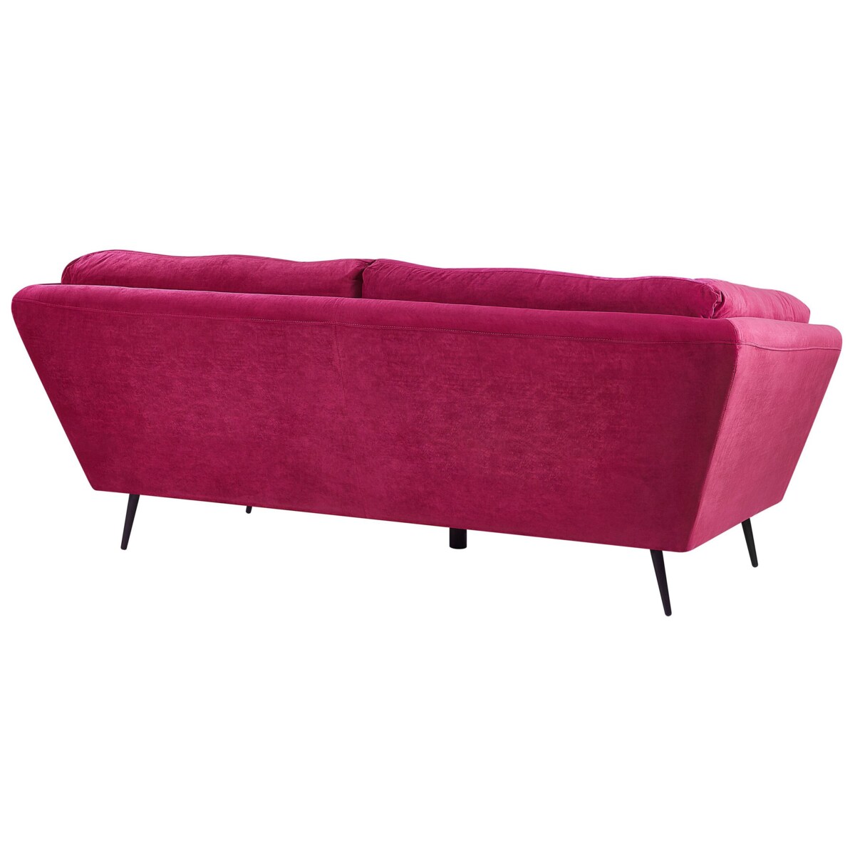 Sofa 3-osobowa welurowa burgundowa LENVIK