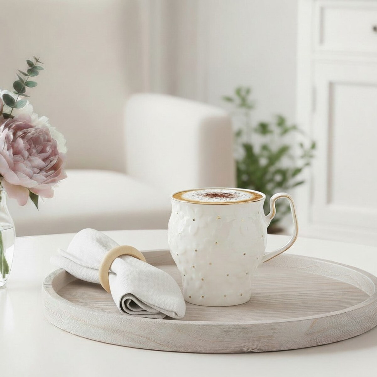 VILLA ITALIA Zestaw kubków porcelanowych 420 ml 6 sztuk FIORELLA