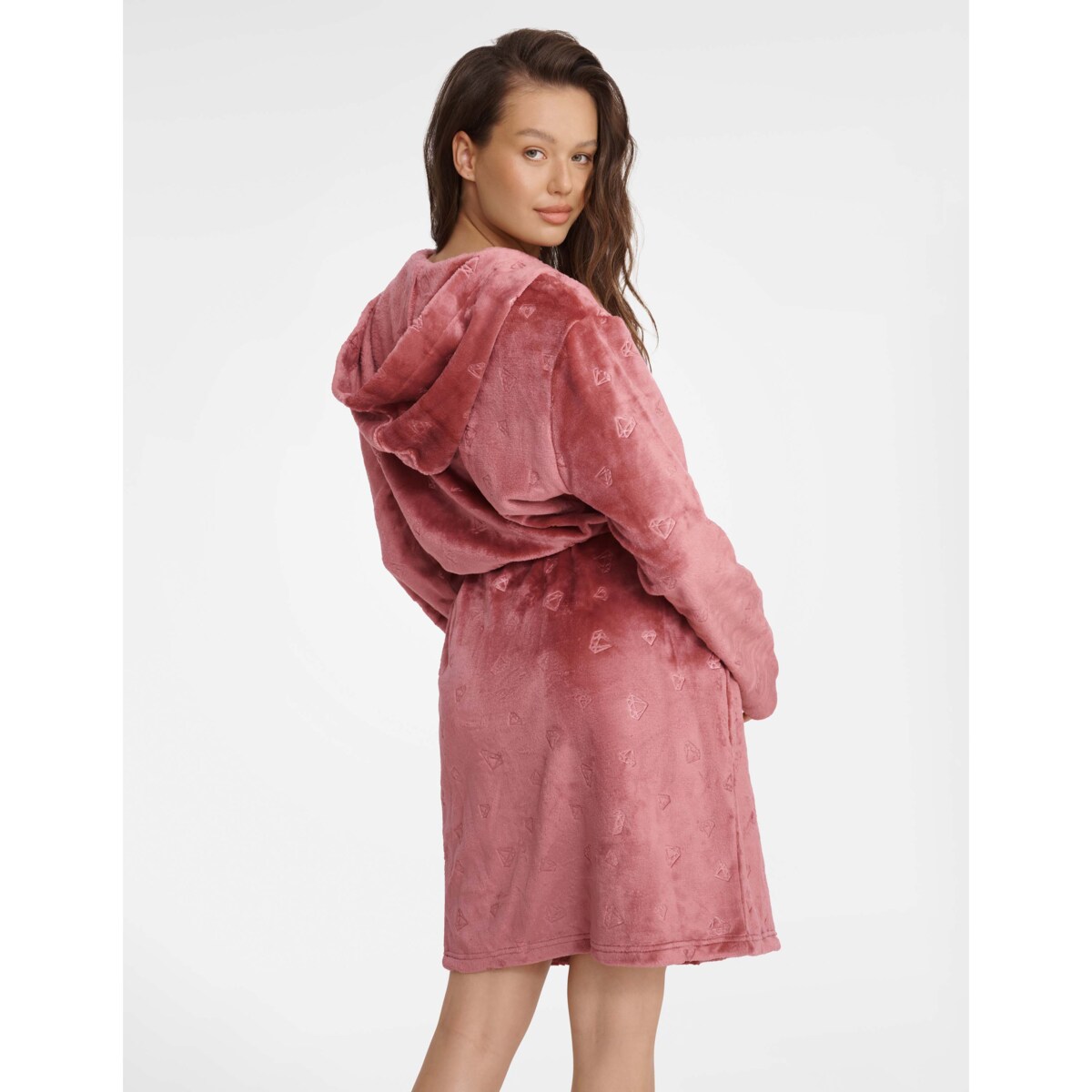 Szlafrok Glossy 41066-39X Różowy Różowy, M